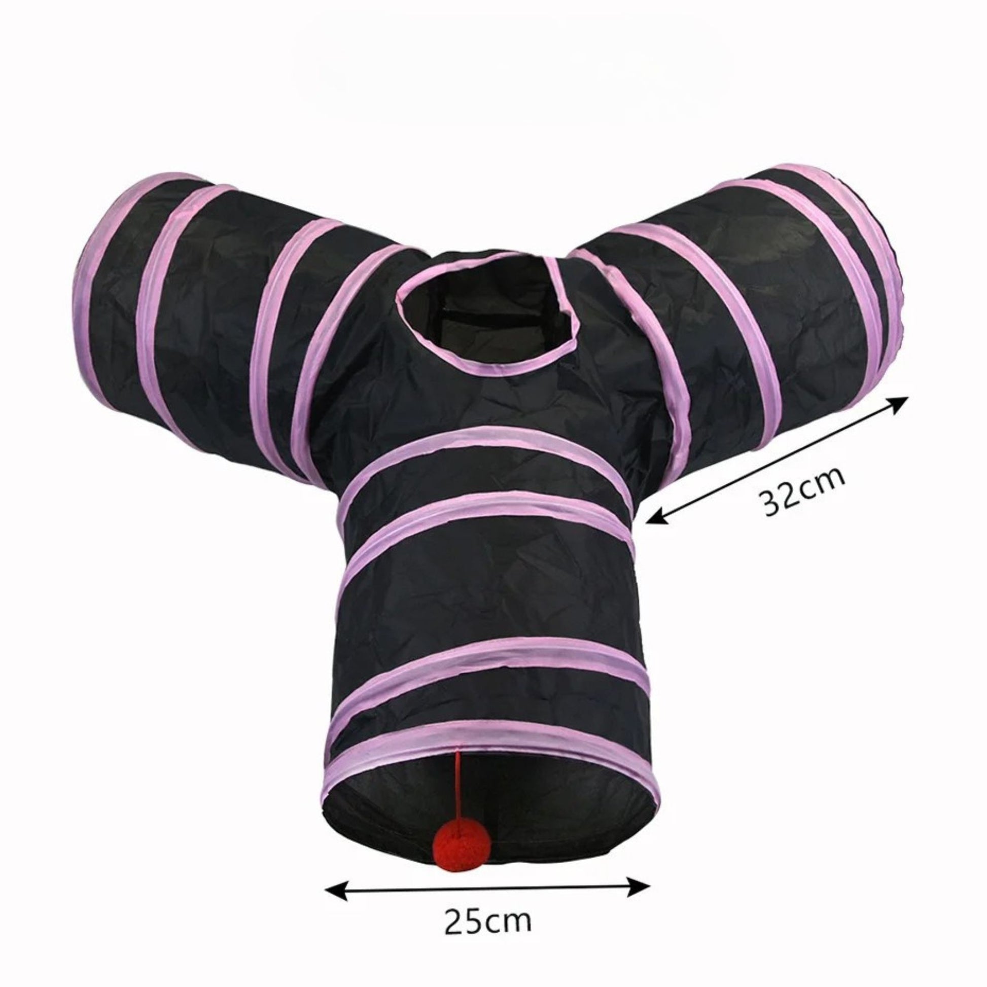 Pink Y-Type Tunnel Collapsible Cat Kitten Play Interactive Toy Maze TrendyPet's Zone