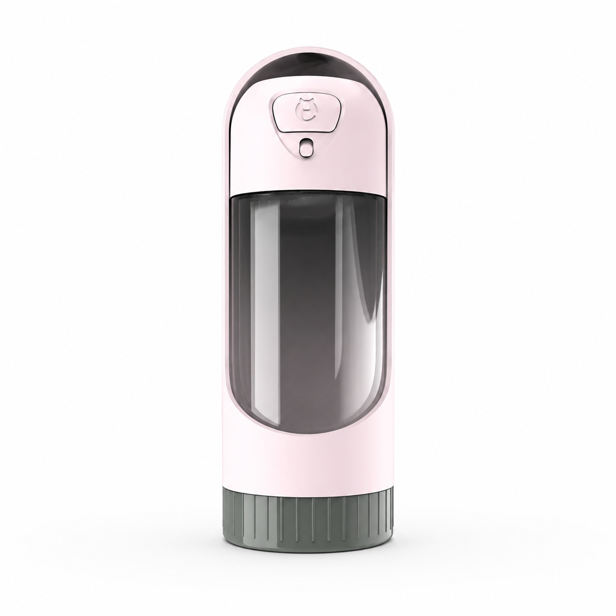 Pink portable pet dog water bottle with built-in drinking bowl by TrendyPet's Zone, suitable for small and large dogs.