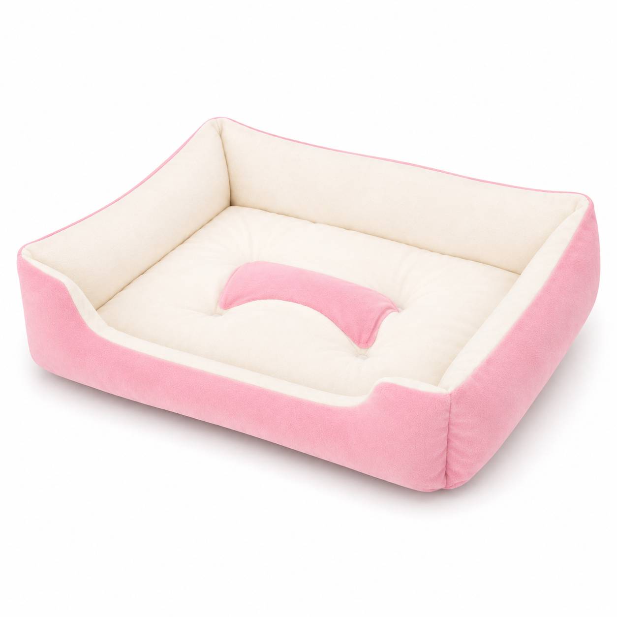 Pink soft dog sleeping sofa bed with PP cotton nest, ideal for small to large dogs and puppies, cozy pet kennel mat.