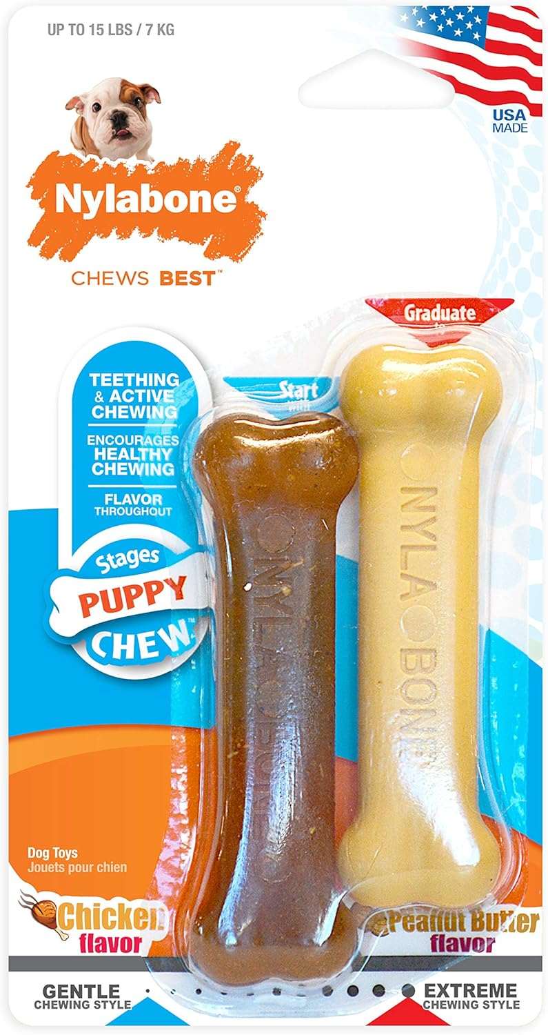 Puppy Starter Kit Teething Toys & Chew Bones Nylabone for Puppies Up to 15 lbs TrendyPet's Zone