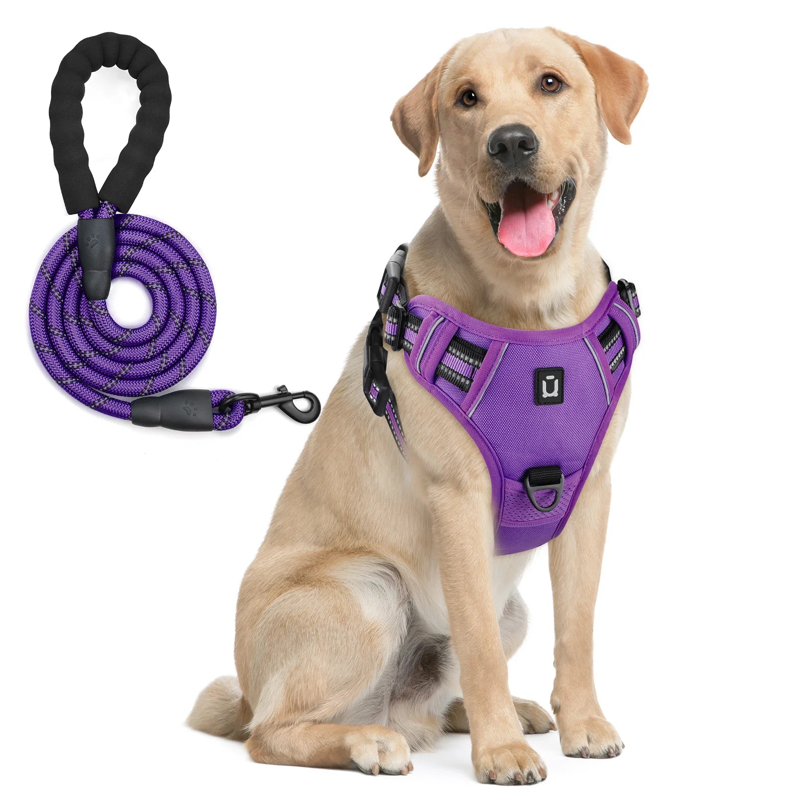 Purple No-Pull Dog Adjustable Harness with Easy Control Handle TrendyPet's Zone