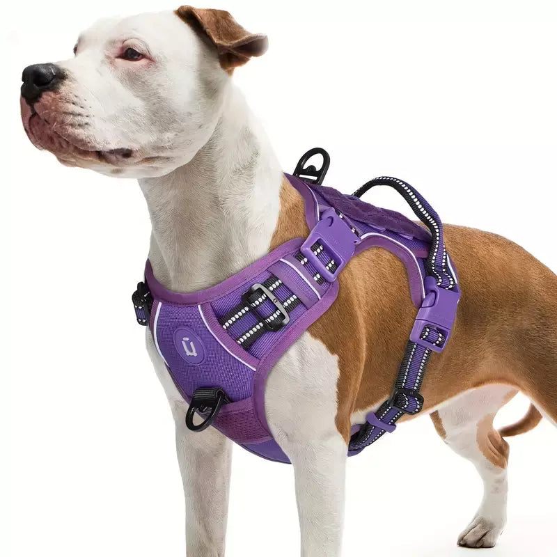 Purple No-Pull Dog Adjustable Harness with Easy Control Handle TrendyPet's Zone