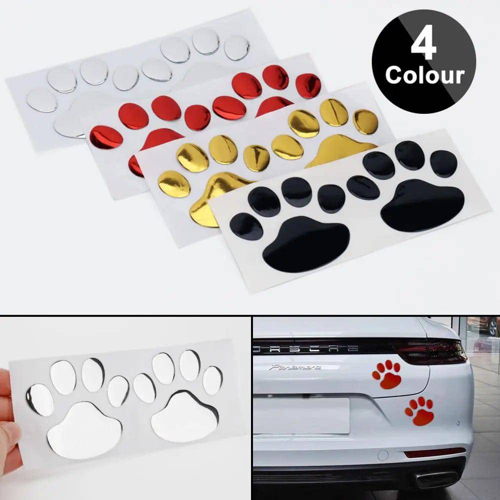 Red 1pair/set 3D Stickers Paw Animal Dog Cat Cool Design Bear Foot Prints Footprint Decal Car Stickers for Auto Motorcycle TRENDYPET'S ZONE