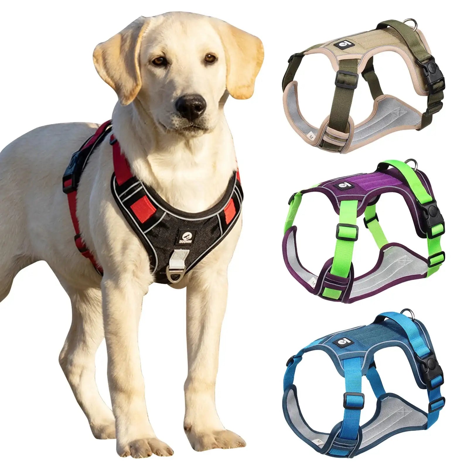 Red Adjustable Tactical Dog Harness with a Handle No Pull TrendyPet's Zone