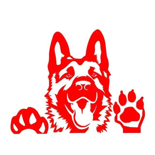 Red Color Car Stickers Vinyl Decal German Shepherd Dog Motorcycle Decorative Accessories Creative Laptop TRENDYPET'S ZONE