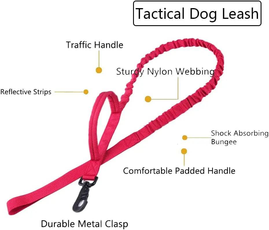 Red Durable Tactical Dog Collar Leash Set Military Pet Collars Heavy Duty For Dogs Training Accessories - TrendyPet's Zone