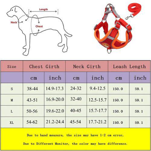 Red Pet Dog Harness and Leash Set Adjustable Puppy Harness Vest Reflective Walking Lead Leash For Small Dogs Chihuahua - TrendyPet's Zone
