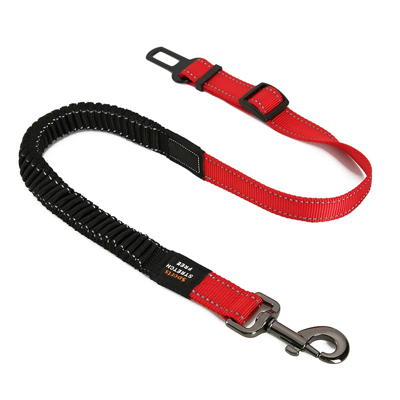 Red Adjustable Dog Car Seat Belt Safety Leash – Vehicle Pet Travel Harness Clip Accessory TrendyPet's Zone