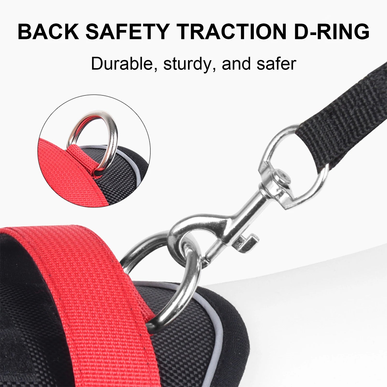 Red Adjustable Tactical Dog Harness with a Handle No Pull - TrendyPet's Zone