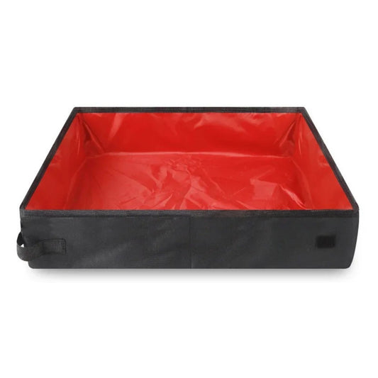 Red Portable Folding Travel Cat Litter Box, Waterproof Foldable Pet Toilet Tray, Outdoor Road Trip Potty TrendyPet's Zone