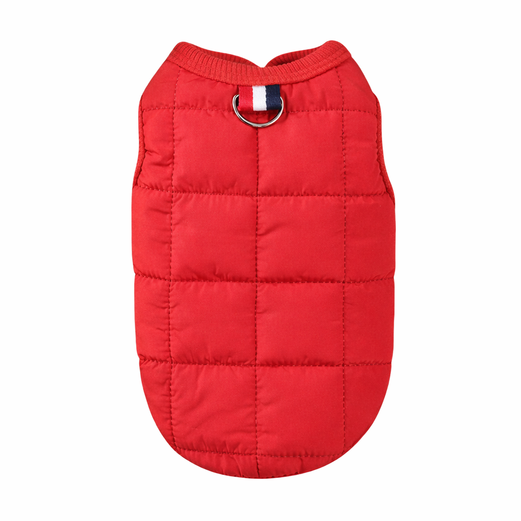 Red Quilted Dog Vest Jacket – Warm, Lightweight & Stylish Dog Coat TrendyPet's Zone