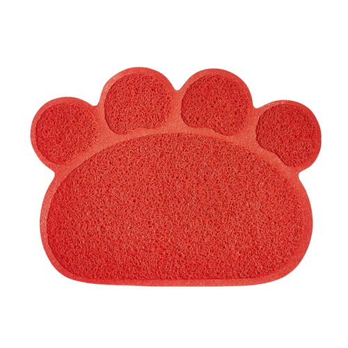 Red Waterproof Pet Litter Mat Non-Slip PVC High Resilience Fiber Cat Litter Trapping Pad
