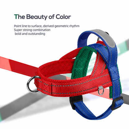 Reflective No-Pull Dog Harness with Handle – Adjustable Nylon Pet Vest for Small Medium Large Dogs