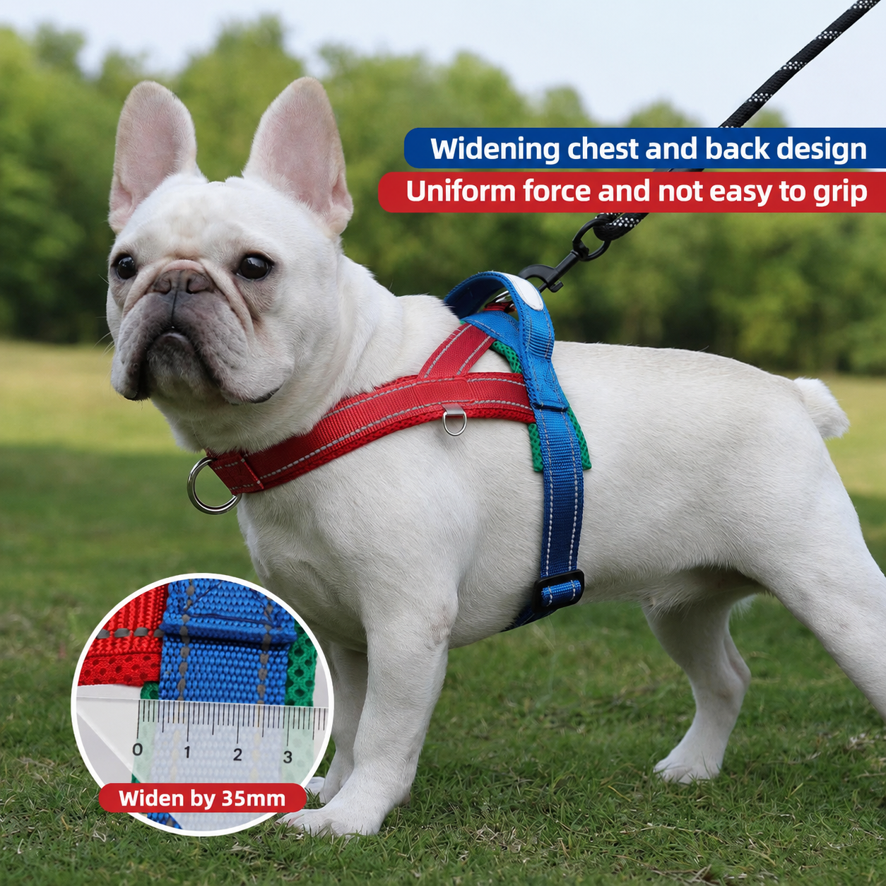 Reflective No-Pull Dog Harness with Handle – Adjustable Nylon Pet Vest for Small Medium Large Dogs