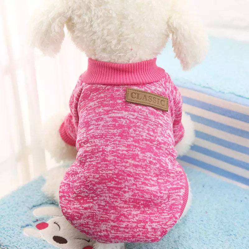 Rose Red Warm Winter Dog Clothes Classic Pet Sweatshirt Vest - TrendyPet's Zone