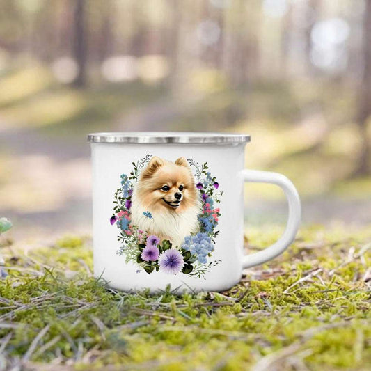 #20 Creative Coffee Cup Dog Printed Enamel Mug Camping Handle Mug Gifts for Dog Lovers TRENDYPET'S ZONE