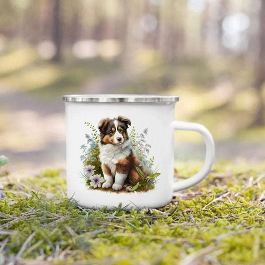 #21 Creative Coffee Cup Dog Printed Enamel Mug Camping Handle Mug Gifts for Dog Lovers TRENDYPET'S ZONE