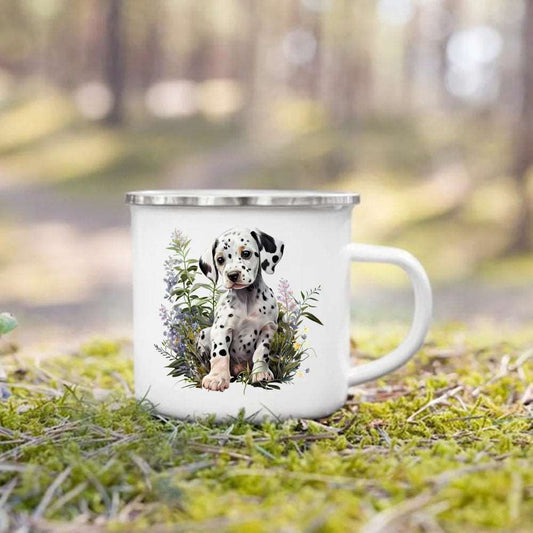 #25 Creative Coffee Cup Dog Printed Enamel Mug Camping Handle Mug Gifts for Dog Lovers TRENDYPET'S ZONE