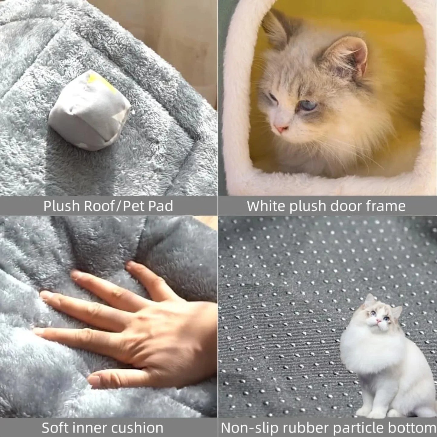 Grey With Star Foldable House Kennel Bed Mat Basket Cave Sofa TRENDYPET'S ZONE