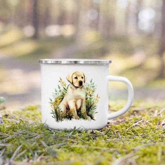 #13 Creative Coffee Cup Dog Printed Enamel Mug Camping Handle Mug Gifts for Dog Lovers TRENDYPET'S ZONE