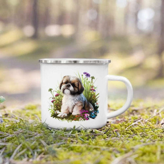 #23 Creative Coffee Cup Dog Printed Enamel Mug Camping Handle Mug Gifts for Dog Lovers TRENDYPET'S ZONE