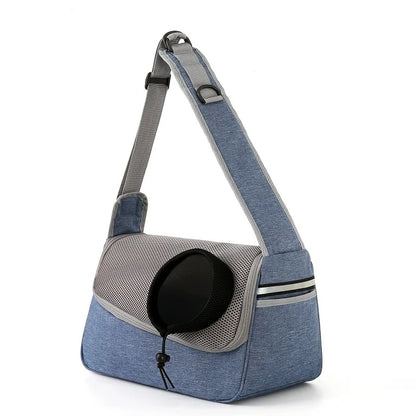 Blue Portable Bag Pet Crossbody Bag Dog Cat One Shoulder Carrier Breathable Mesh Puppy Kitten Handbag