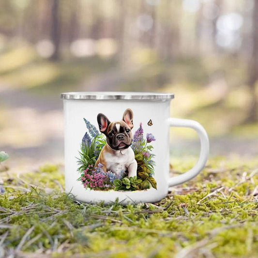 #09 Creative Coffee Cup Dog Printed Enamel Mug Camping Handle Mug Gifts for Dog Lovers TRENDYPET'S ZONE