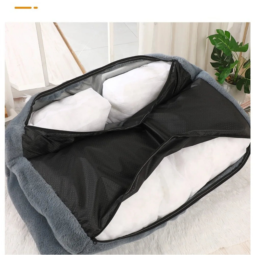 Gray Warm Detachable Pet Sofa Cat Bed with Open Design for Small Cats and Dogs, Ideal for Playing and Sleeping TrendyPet's Zone
