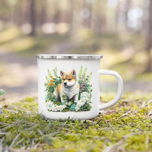 #11 Creative Coffee Cup Dog Printed Enamel Mug Camping Handle Mug Gifts for Dog Lovers TRENDYPET'S ZONE