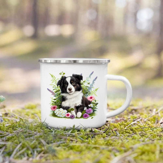 #26 Creative Coffee Cup Dog Printed Enamel Mug Camping Handle Mug Gifts for Dog Lovers TRENDYPET'S ZONE