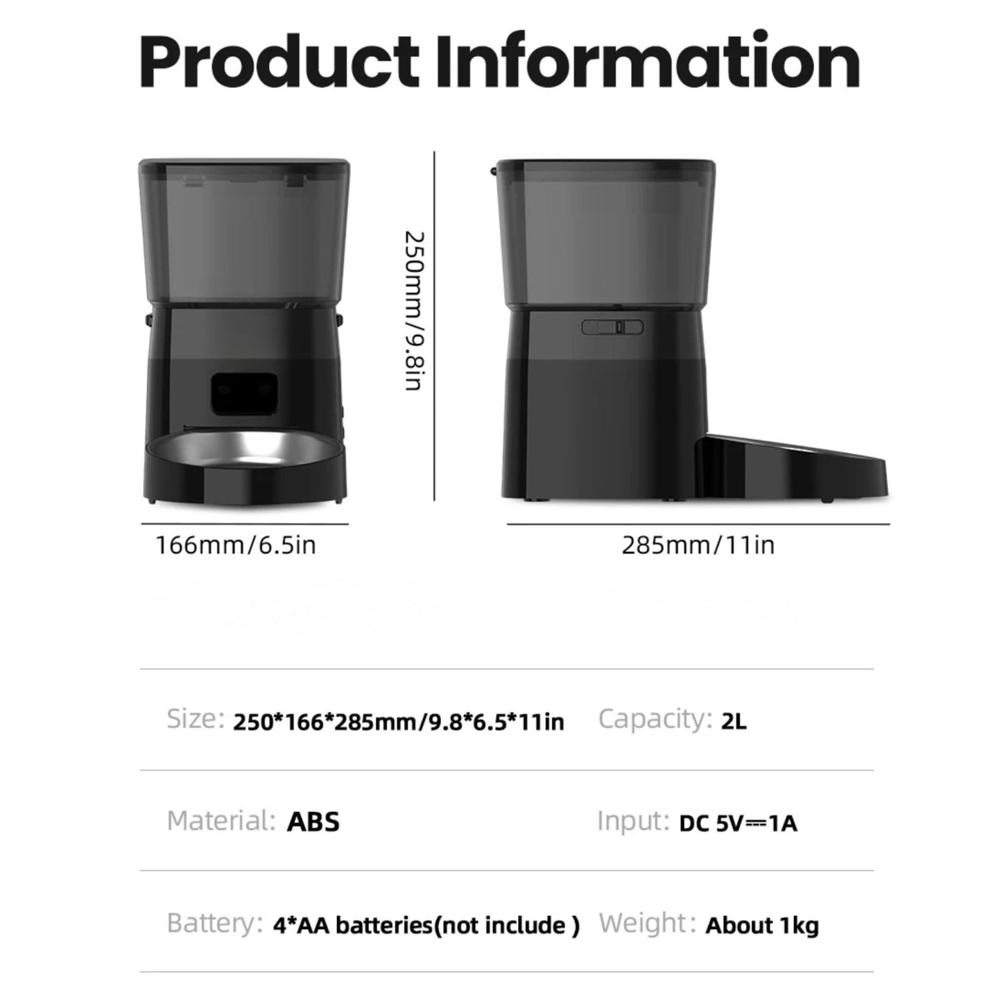 White 2L Smart Automatic Cat & Dog Food Dispenser, Portion Control Feeder TrendyPet's Zone