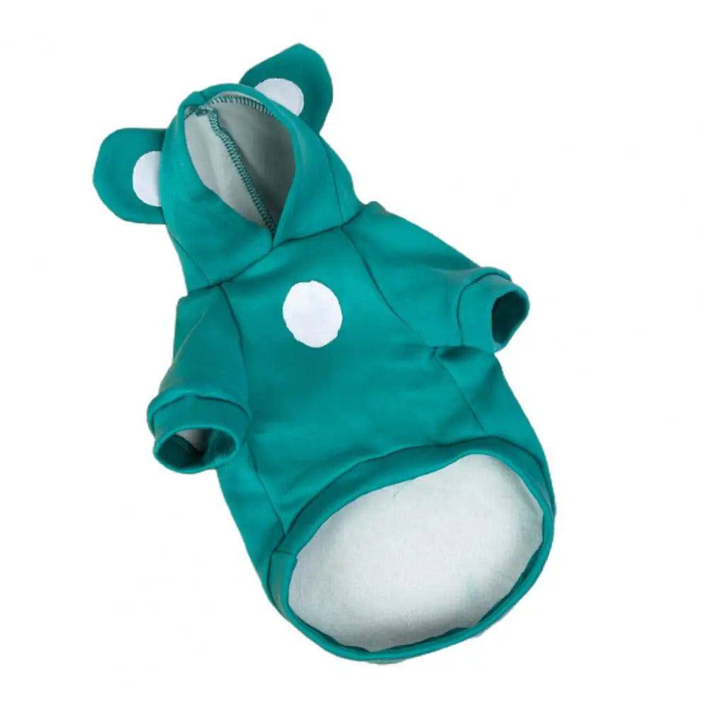 Solid Green Color Bear Ears Two-legged Sweatshirt for Pets - TrendyPet's Zone