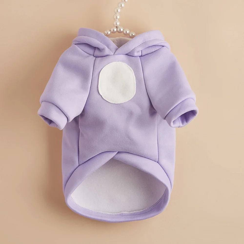 Solid Purple Color Bear Ears Two-legged Sweatshirt for Pets - TrendyPet's Zone