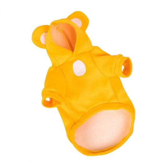 Solid Yellow Color Bear Ears Two-legged Sweatshirt for Pets TRENDYPET'S ZONE