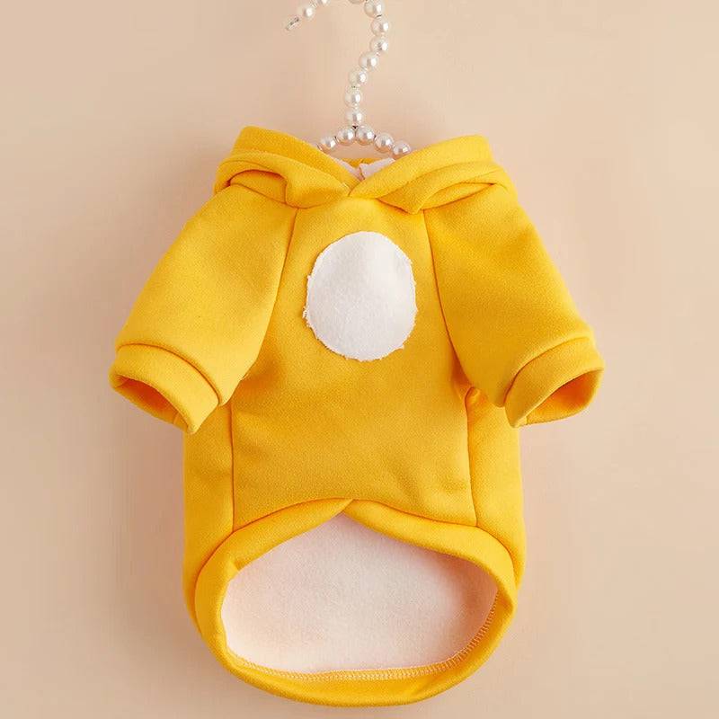 Solid Yellow Color Bear Ears Two-legged Sweatshirt for Pets - TrendyPet's Zone