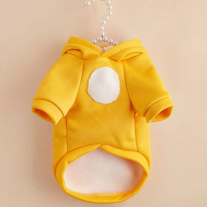Solid Yellow Color Bear Ears Two-legged Sweatshirt for Pets - TrendyPet's Zone
