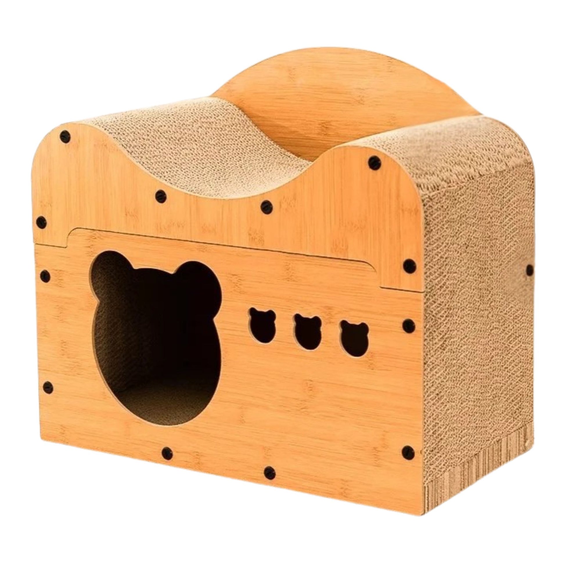 Spacious Cardboard Cat Condo Scratcher Bed Cave - TrendyPet's Zone