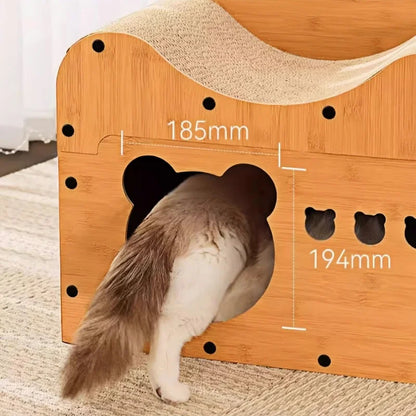 Spacious Cardboard Cat Condo Scratcher Bed Cave - TrendyPet's Zone