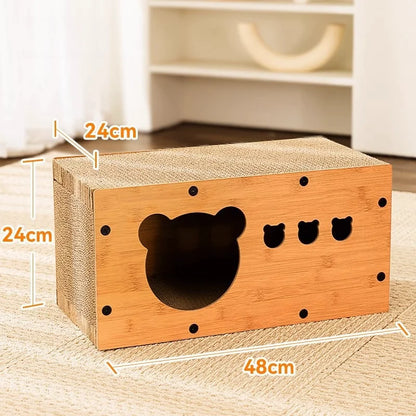 Spacious Cardboard Cat Scratcher Bed Cave - TrendyPet's Zone