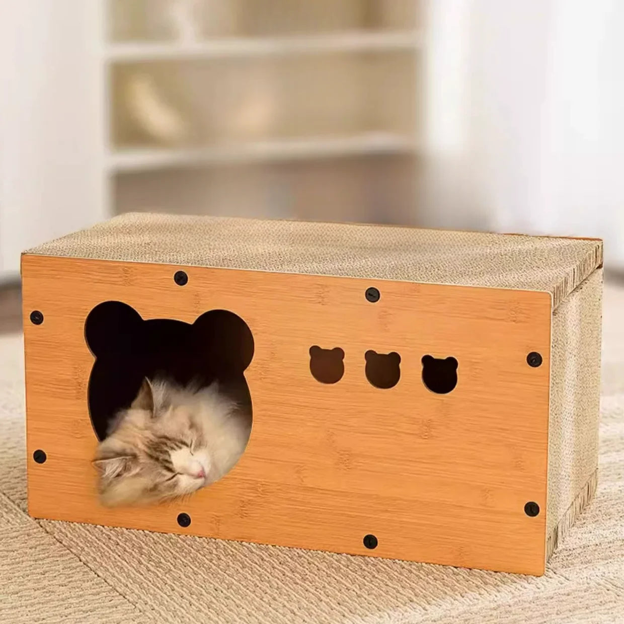 Spacious Cardboard Cat Scratcher Bed Cave - TrendyPet's Zone
