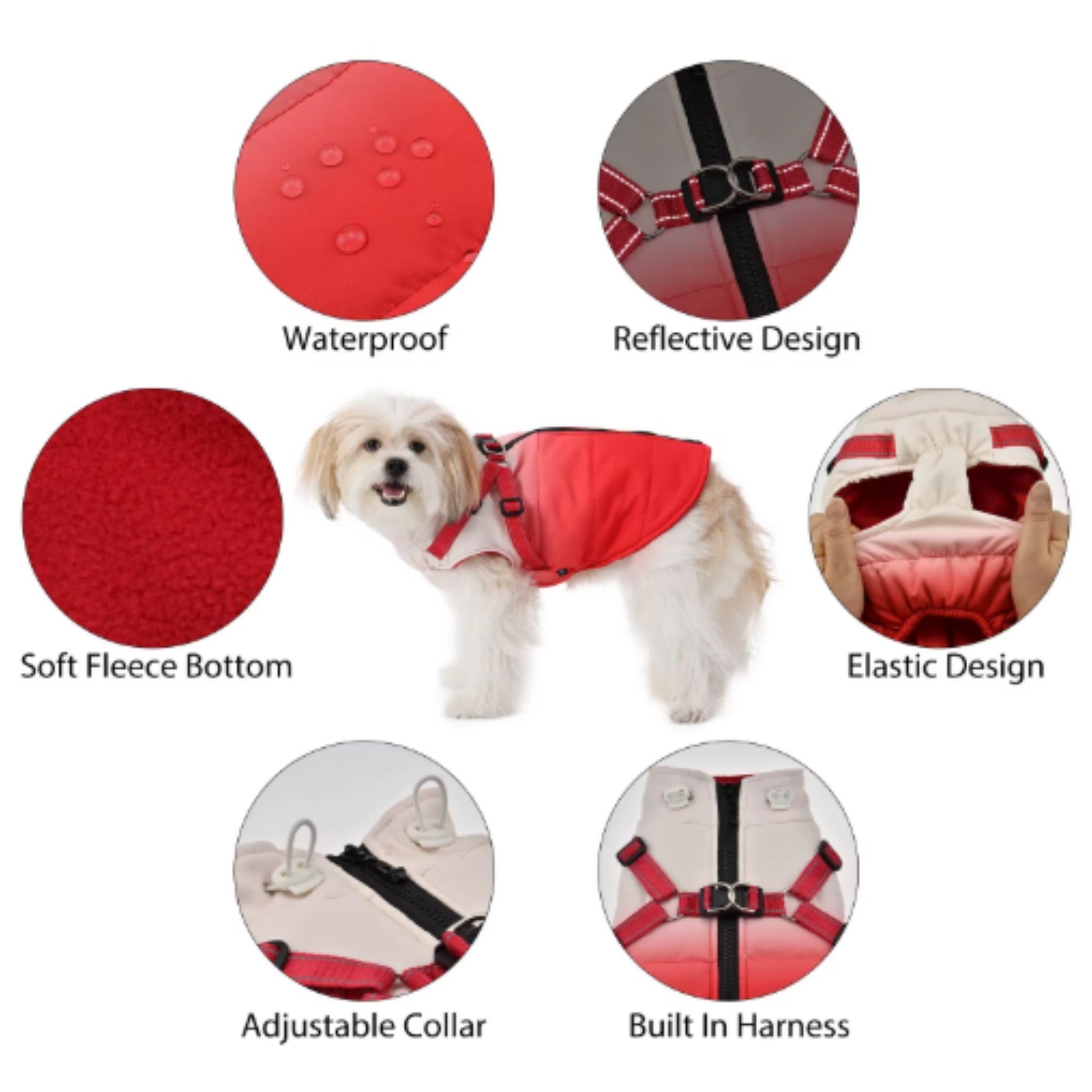 Black Waterproof Dog Jacket With Harness Winter Warm Pet Clothes For Small Big Dogs Coat Outfits - TrendyPet's Zone
