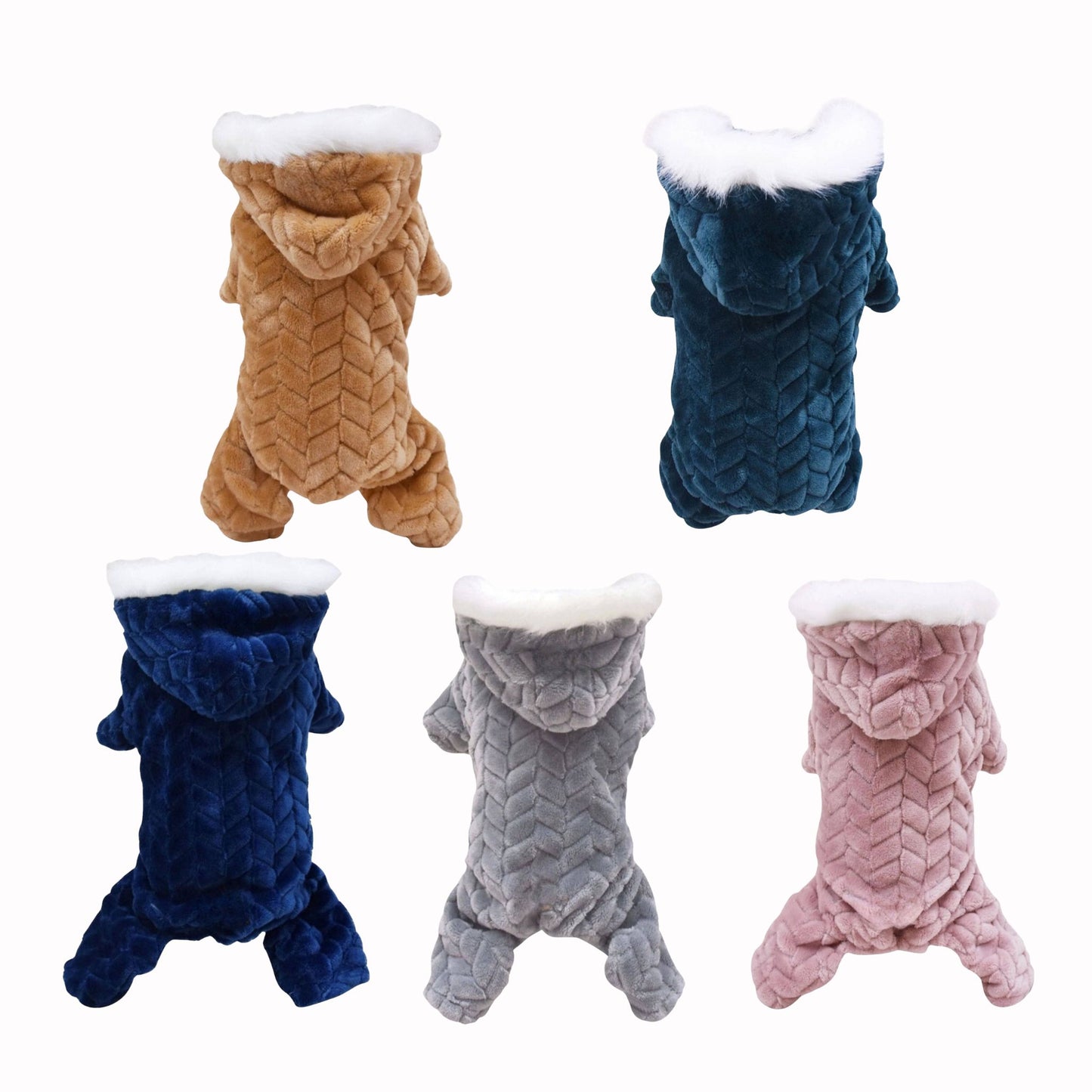 Khaki Winter Pet Dog Clothes Thicker Polyester Cotton Coat Jumpsuit Four-Legged Down Puppy Jackets TRENDYPET'S ZONE