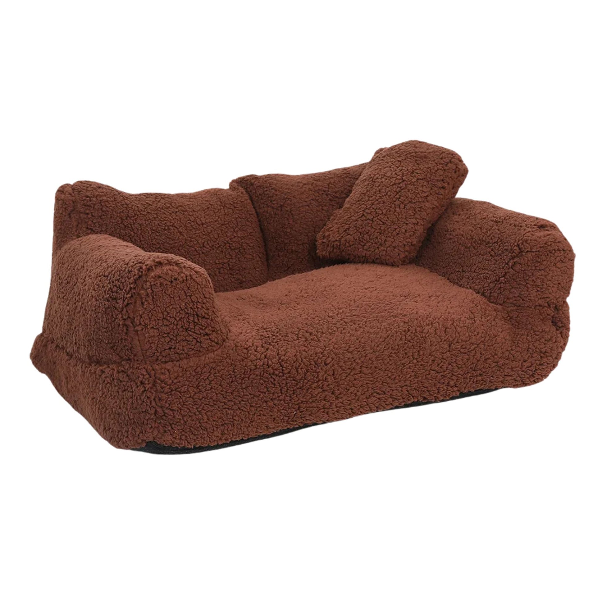 Brown Warm Detachable Pet Sofa Cat Bed with Open Design for Small Cats and Dogs, Ideal for Playing and Sleeping TrendyPet's Zone