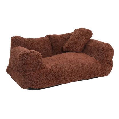 Brown Warm Detachable Pet Sofa Cat Bed with Open Design for Small Cats and Dogs, Ideal for Playing and Sleeping TrendyPet's Zone