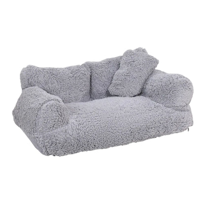 Gray Warm Detachable Pet Sofa Cat Bed with Open Design for Small Cats and Dogs, Ideal for Playing and Sleeping TrendyPet's Zone