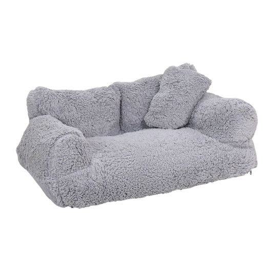 Gray Warm Detachable Pet Sofa Cat Bed with Open Design for Small Cats and Dogs, Ideal for Playing and Sleeping TrendyPet's Zone