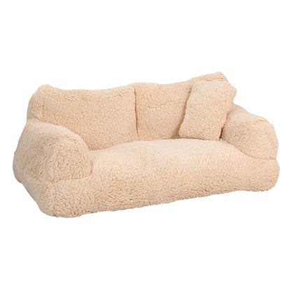 Beige Warm Detachable Pet Sofa Cat Bed with Open Design for Small Cats and Dogs, Ideal for Playing and Sleeping TrendyPet's Zone