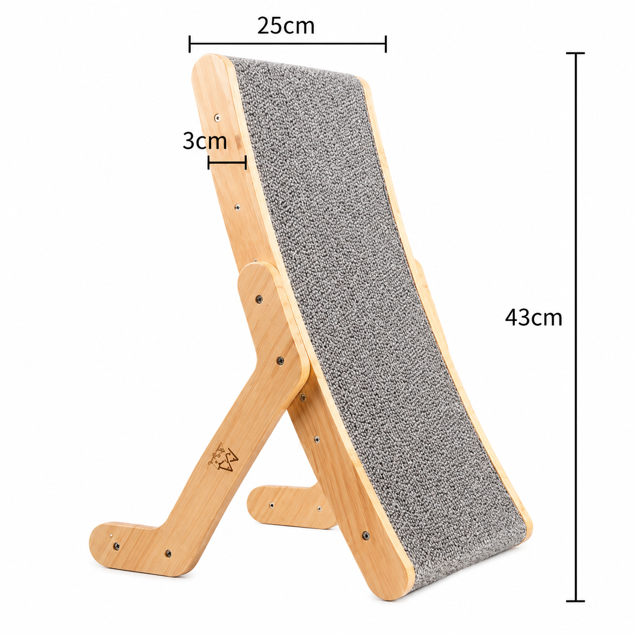 Wooden 3-in-1 cat scratcher bed by TrendyPet's Zone with scratching board, mat, and vertical nail grinder for cats.