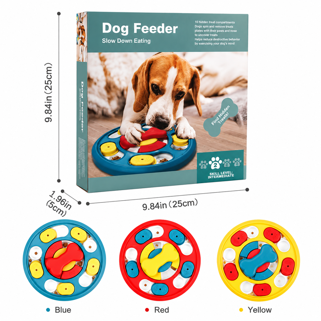 TrendyPet's Zone puzzle feeder for dogs and cats, featuring a slow food bowl, training toy, and leakage tray for mental stimulation.