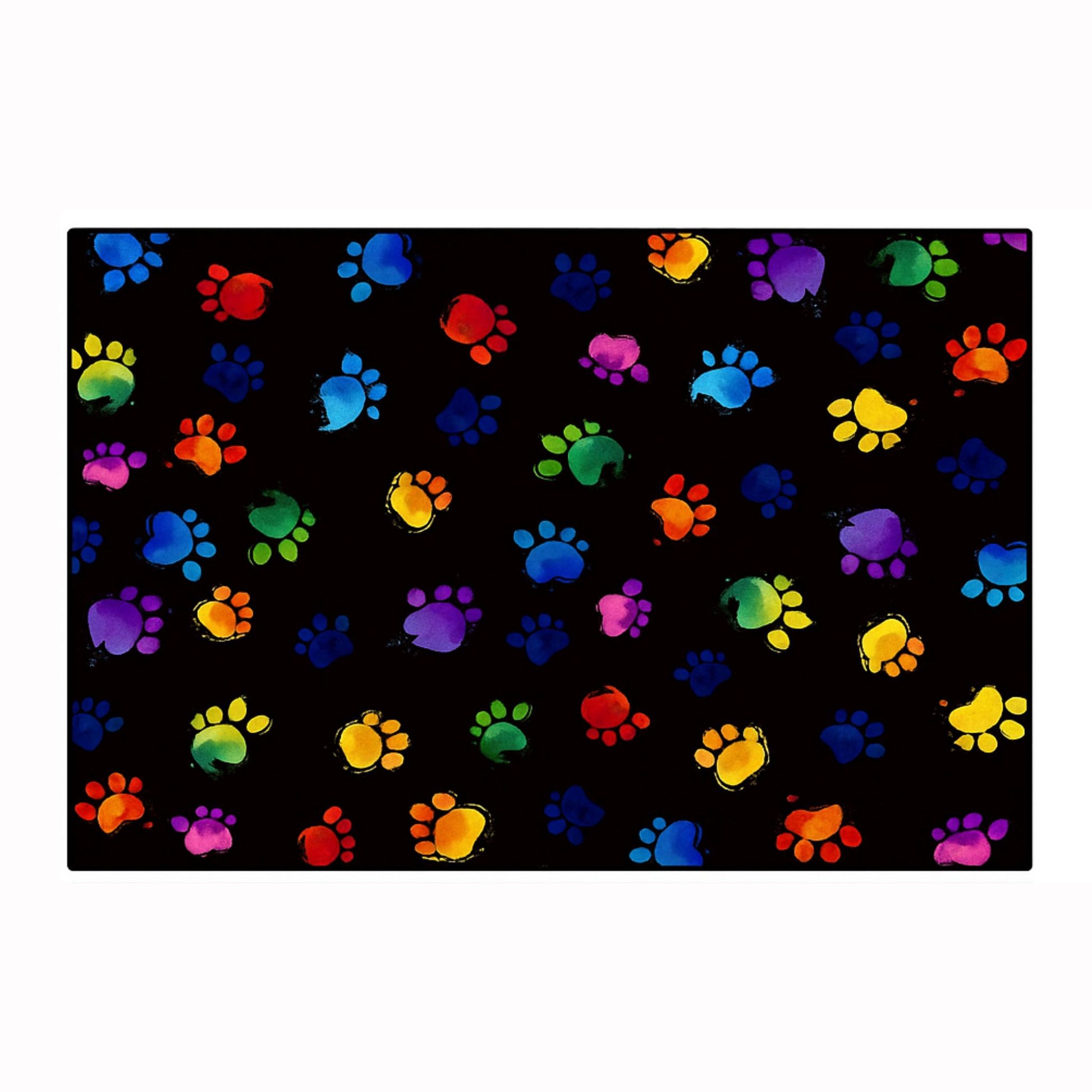 Vibrant Dog Paw Print Area Rug Colorful, Non-Slip & Machine Washable Pet Mat for Living Room, Bedroom, Nursery TrendyPet's Zone